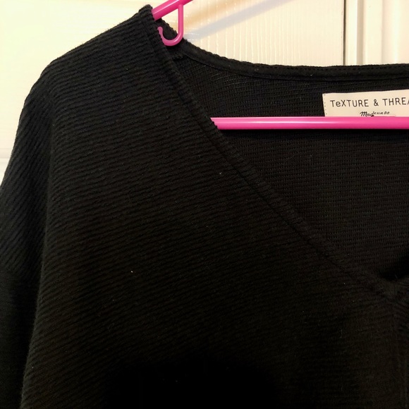 Madewell Texture & Thread Black Front Tie Top - Picture 5 of 8